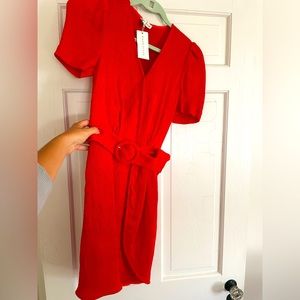 Never before worn red cocktail wrap dress